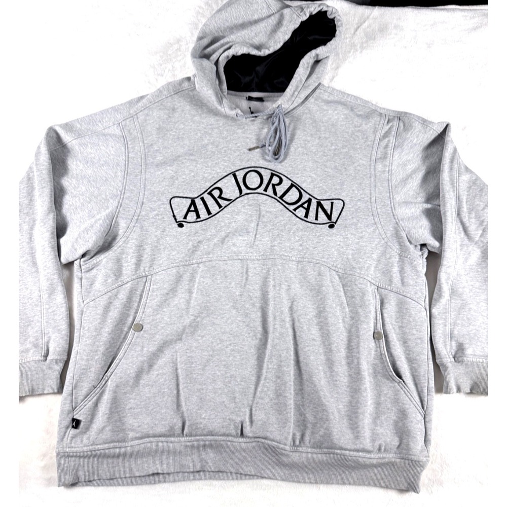 Air Jordan Men's XL Pullover Hoodie Heather Grey Fleece Heavyweight